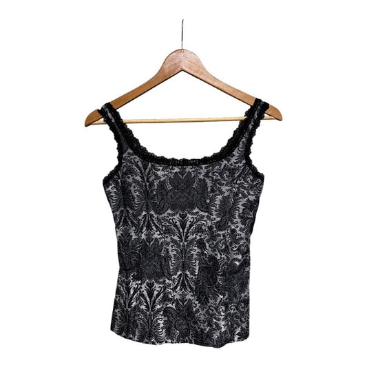 Black Patterned Lace Top