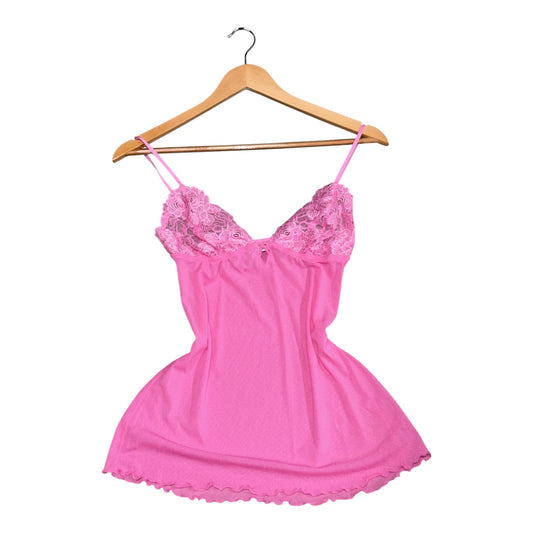 Pink Flora Mesh Cami Top