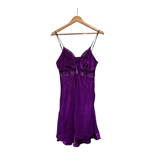 Purple Satin Slip Dress