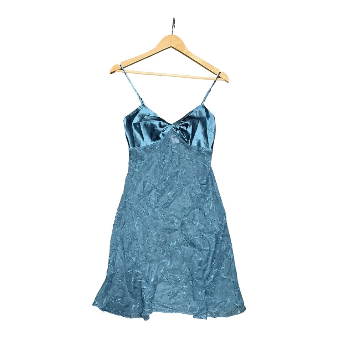 Aqua Blue Mini Satin Dress
