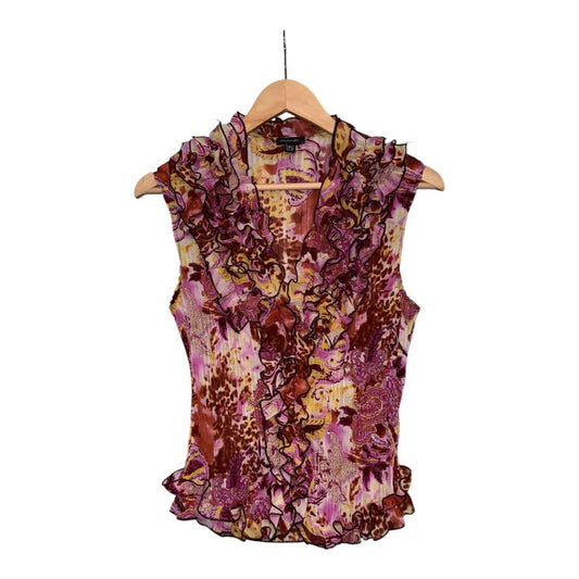 Vintage Floral Ruffle Top